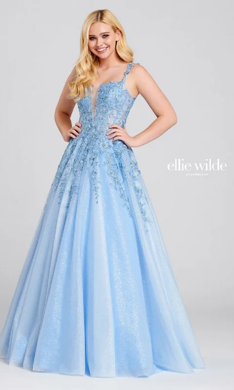 Long Glitter Prom Ball Gown: Ellie Wilde EW120014
