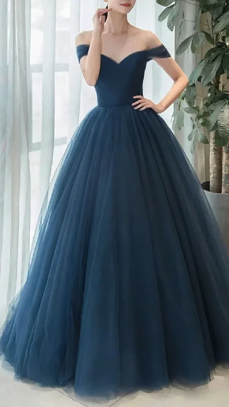 Simple tulle long bridesmaid dress,Long prom dress Y1555