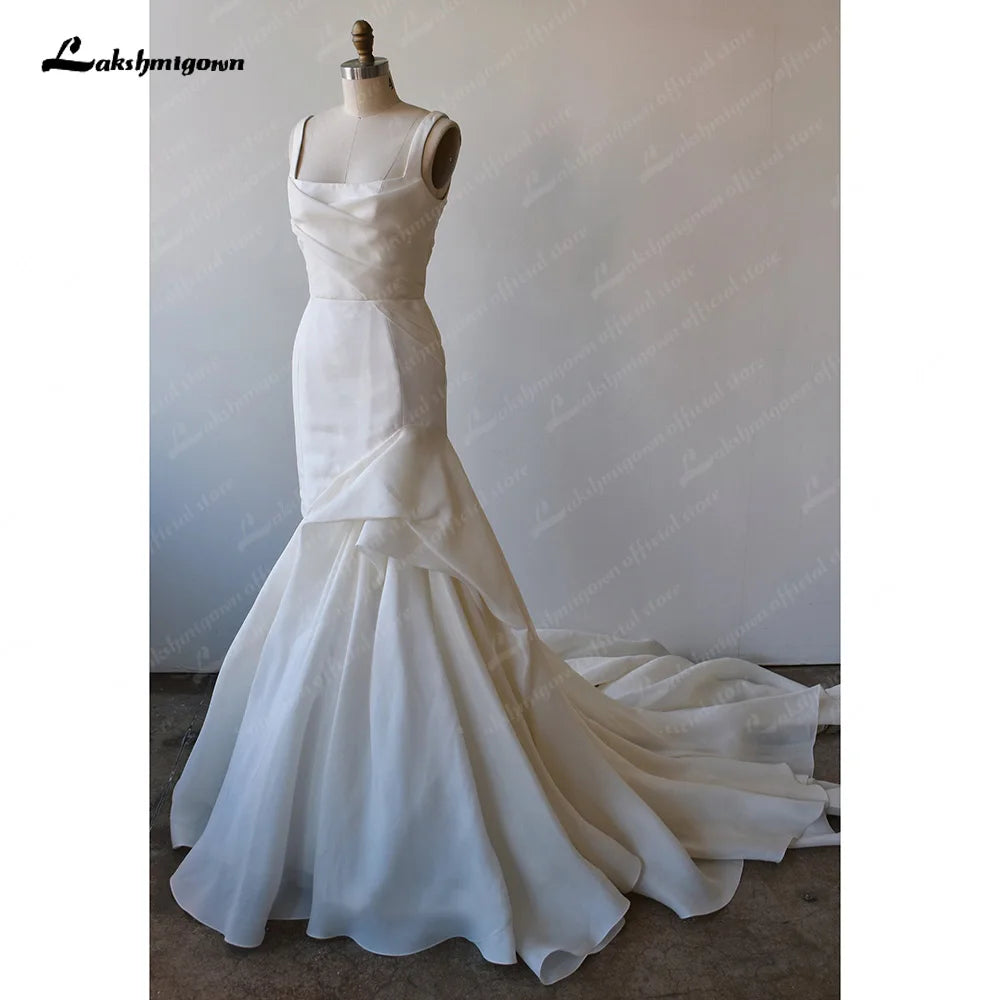 Roycebridal Scoop Neck Mermaid Wedding Dresses Women Spaghetti Strap Satin Wedding Gowns Ivory Bride Dress Roycebridal Scoop Neck Mermaid Wedding Dresses Women Spaghetti Strap Satin Wedding Gowns Ivory Bride Dress