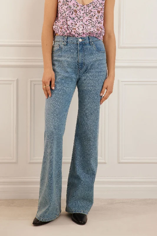 Latest Men's Jeans TrendsJeans taille haute jambe évasée - Femme