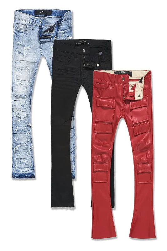 Men's Straight-Leg Jeans in Dark WashKids Stacked Denim Variety 3 Pack