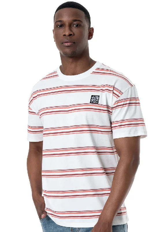 Men's Shirts with Mock NecksStriped T-Shirt _ 153229 _ Off White