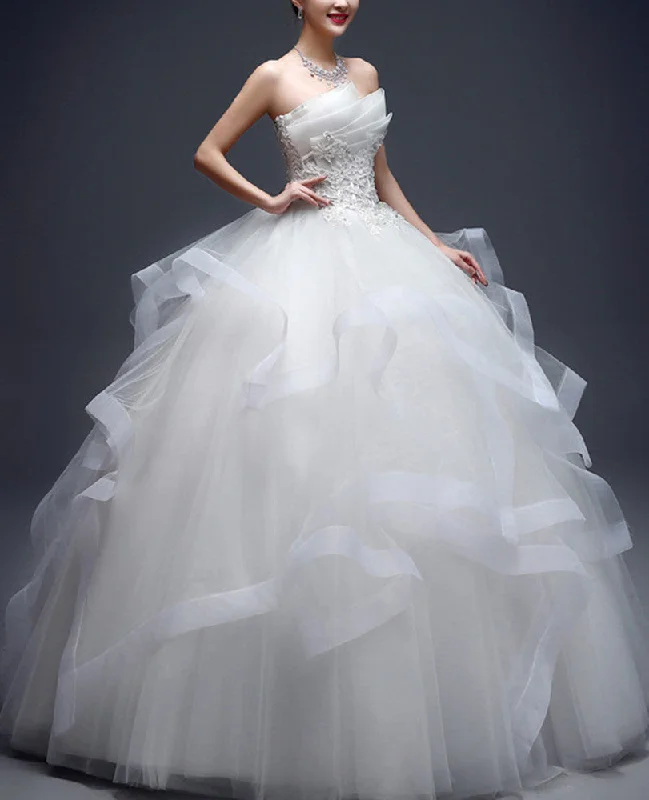 Women Appliques Wedding Dresses Long Bridal Gowns YWD027