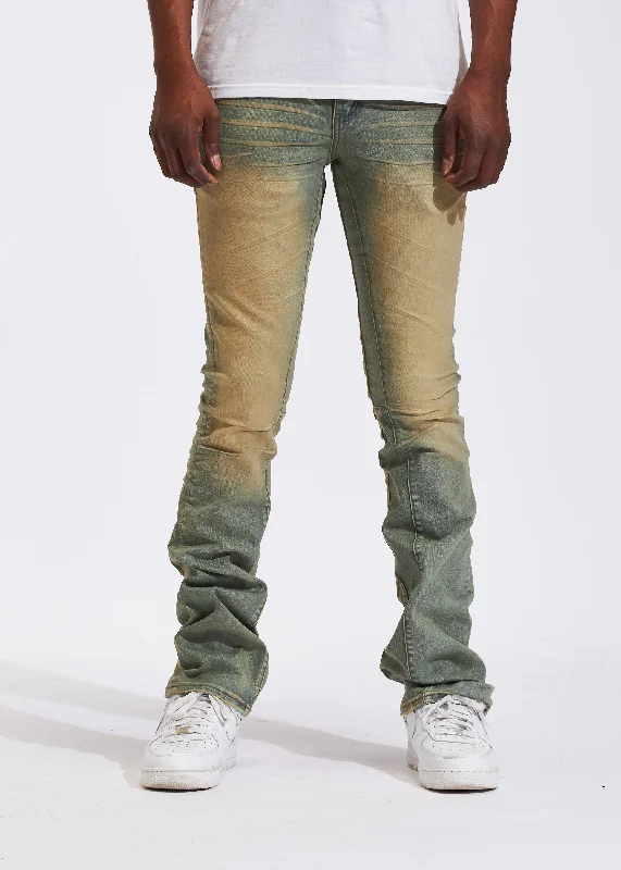 Men's Jeans with Elastic WaistbandsArch Flare Denim (Sand Wash)