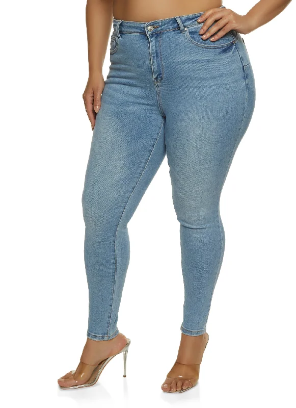 Jeans for Men with a Athletic BuildPlus Size WAX Whiskered High Waisted Jeans