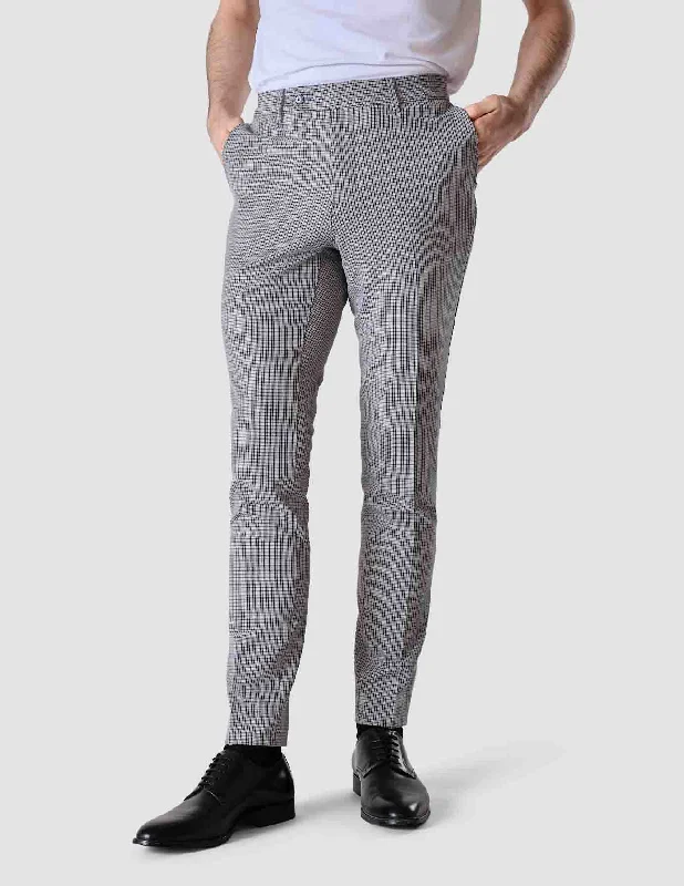 Men's Pants with Zippered PocketsEssential Suit Pants Slim Duo Check Blue