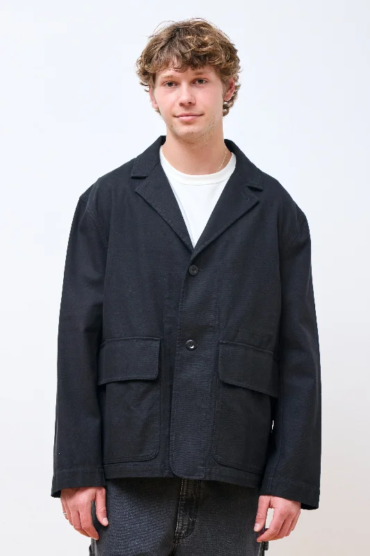 Men's Coats with Breathable FabricMHL Flap Pocket Blazer Off Black