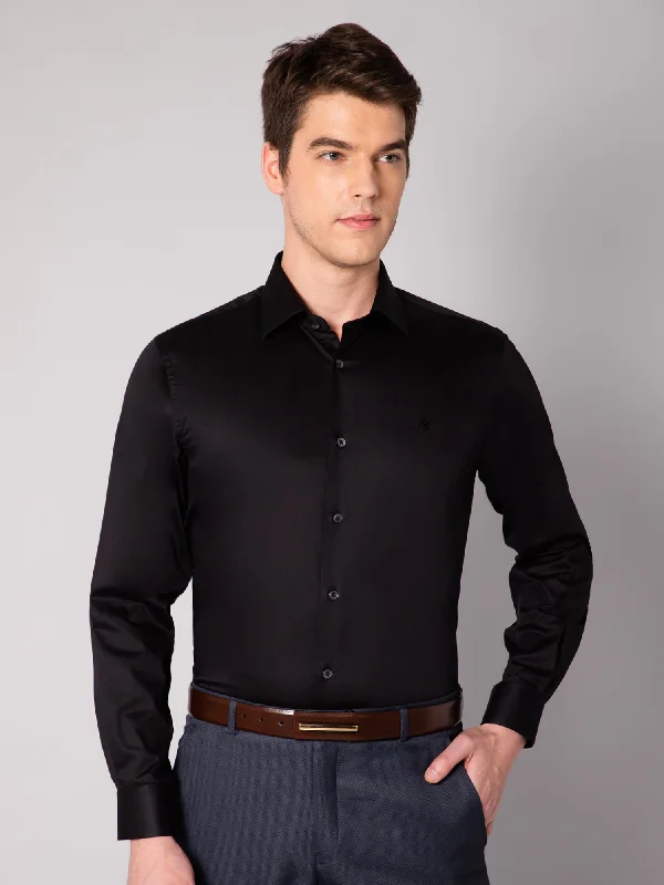 Men's Button-Down Collar Shirts for Staying PolishedMen's Black Party Plain Satin Full Sleeve Shirt Men's Button-Down Collar Shirts for Staying PolishedMen's Black Party Plain Satin Full Sleeve Shirt