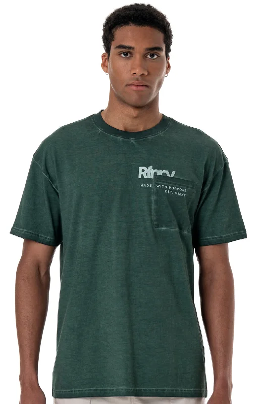 Men's Shirts with Adjustable HemlinesDirty Dye T-Shirt _ 154710 _ Green