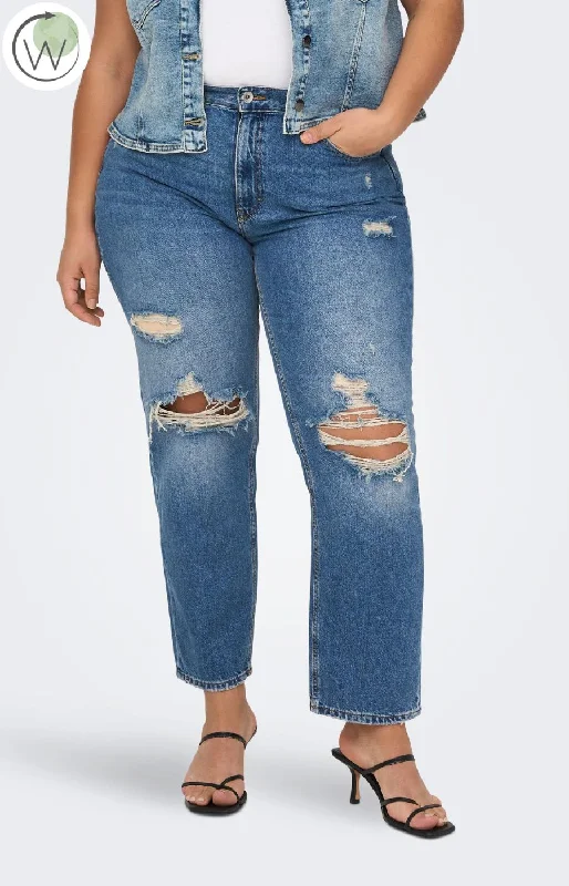 XXXL Men's JeansOnly Distressed Robyn Jeans in Mid-Denim