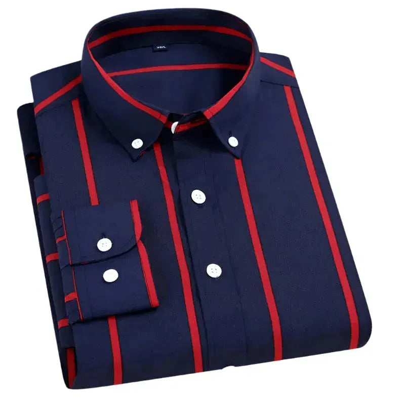 Men's Timeless Dress Shirts for Enduring StyleMen's Wide Striped Shirt