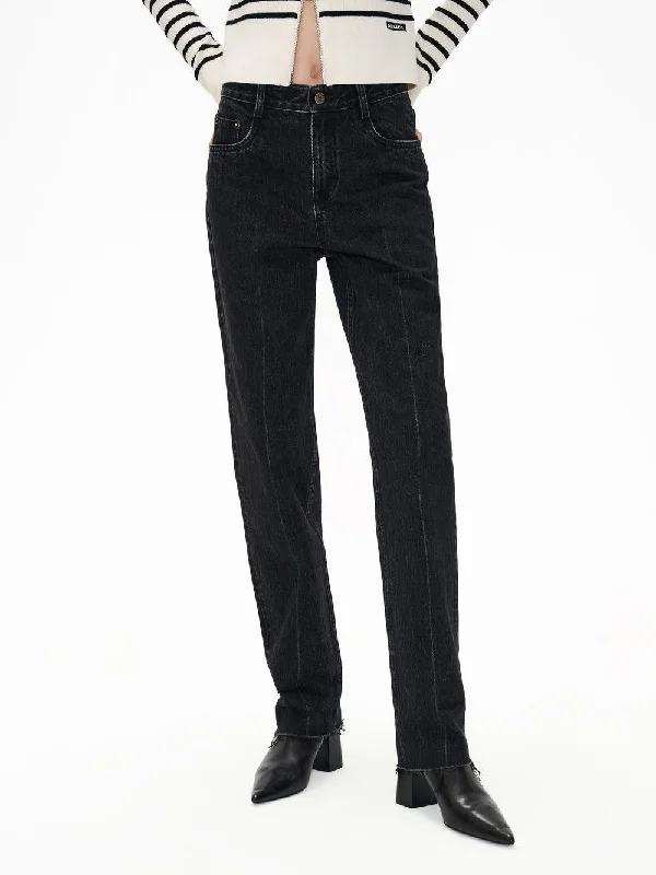 Hipster Men's JeansRaw Hem Cotton Jeans