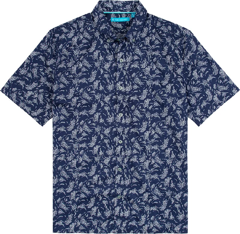 Men's Solid-Colored Shirts for VersatilityTori Richard Open Enrollment Camp Shirt - Navy Men's Solid-Colored Shirts for VersatilityTori Richard Open Enrollment Camp Shirt - Navy