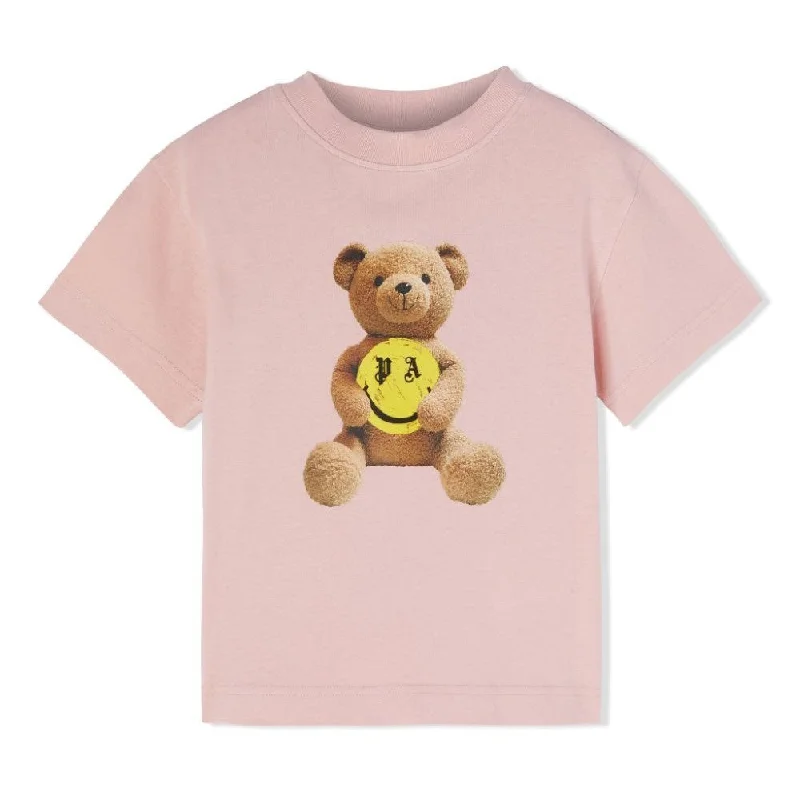 Men's Shirts with Cowl NecksPINK SMILEY BEAR T-SHIRT