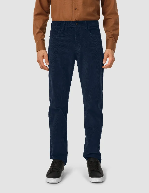 Men's Zippered Pants for SecurityCorduroy Pants Dark Navy