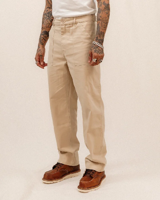 Men's Pants with Embroidered Designs304 Service Fatigue Pants - Stone