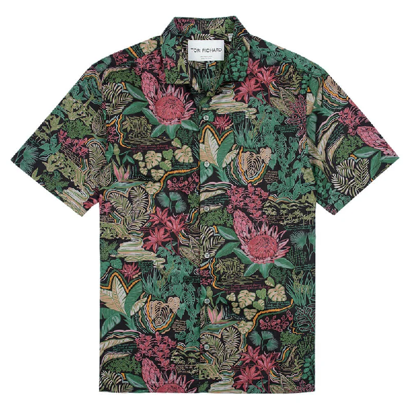 Men's Casual Friday Shirts for Relaxed Office DaysTori Richard Mele's Sketchbook Cotton Lawn Camp Shirt - Forest Green