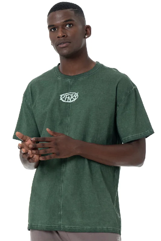 Men's Shirts with Ruffled HemlinesDirty Dye T-Shirt _ 147297 _ Fatigue