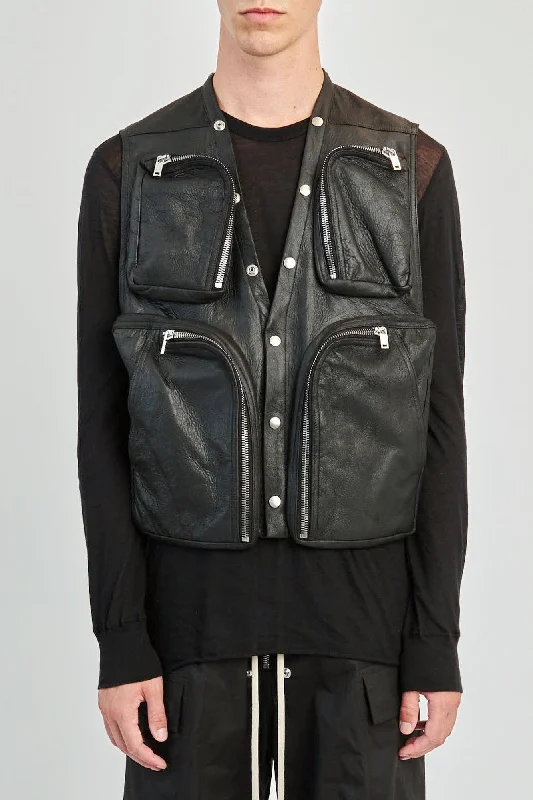 Men's Pants with Deep PocketsRick Owens Cargo Vest in Black