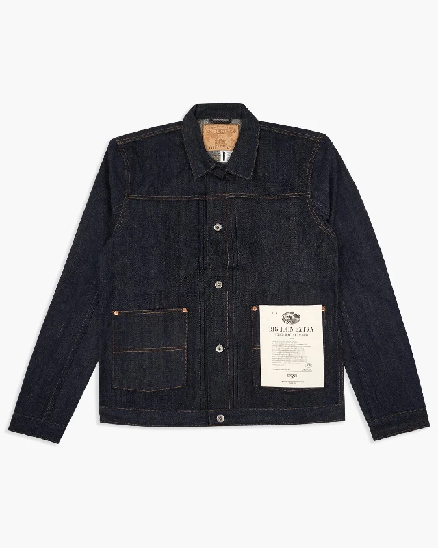 Men's Jeans with a Distressed LookBig John XXXX-Extra XX601 Denim Jacket - 15.8oz Unsanforized Selvedge Denim Men's Jeans with a Distressed LookBig John XXXX-Extra XX601 Denim Jacket - 15.8oz Unsanforized Selvedge Denim