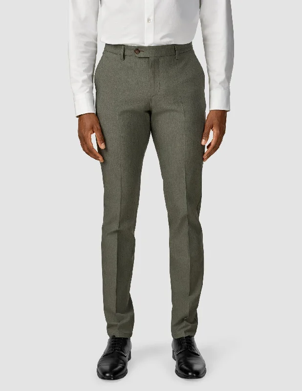 Men's Bootcut Jeans for a Flattering ShapeEssential Suit Pants Slim Green Melange