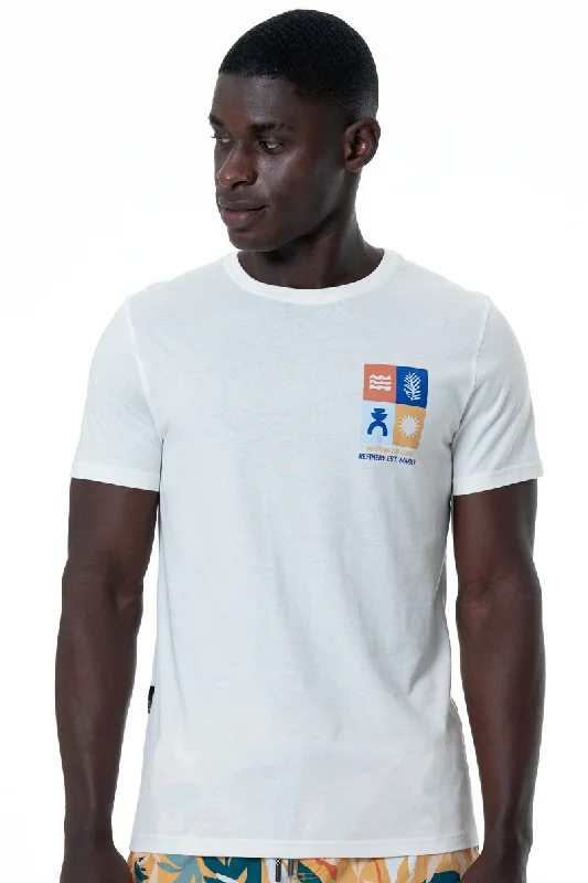 Men's Shirts with Button-Down CollarsGraphic T-Shirt _ 153228 _ Off White
