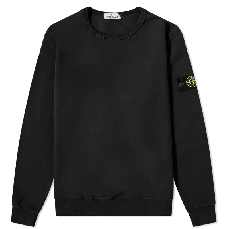 Men's Shirts with Patch PocketsBlack Crewneck Sweatshirt