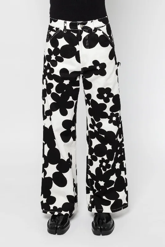 Men's Pants with Water-Resistant FabricMarni Mens Black Floral Pants