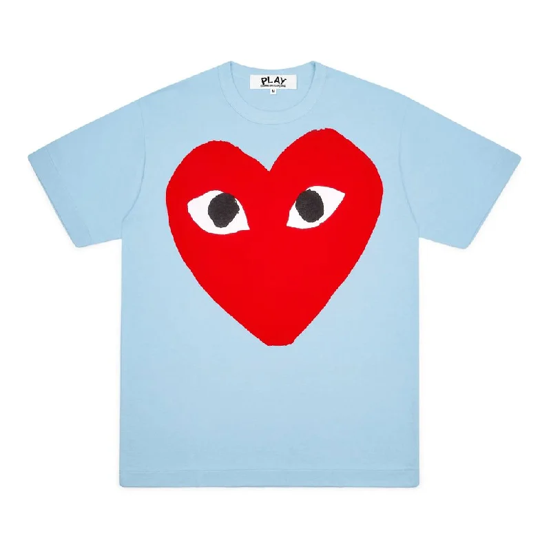 Men's Shirts with Velcro ClosuresBlue & Red Heart T-Shirt