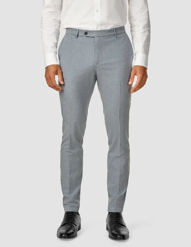 Men's Pants with Adjustable CuffsEssential Suit Pants Slim Light Blue Melange