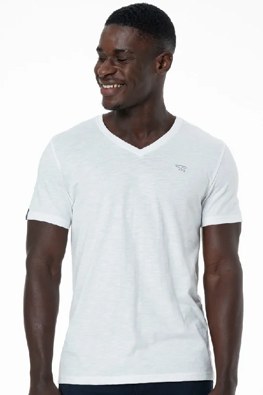 Men's Shirts with Belt AttachmentsV-Neck T-Shirt _ 141368 _ Optic White