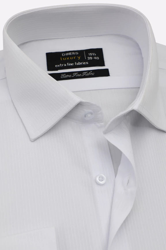 White Stripes Formal Shirt