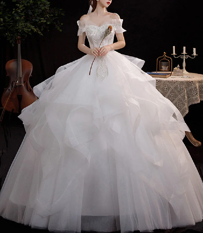 Women Appliques Wedding Dresses Long Sweetheart Bridal Gowns YWD028