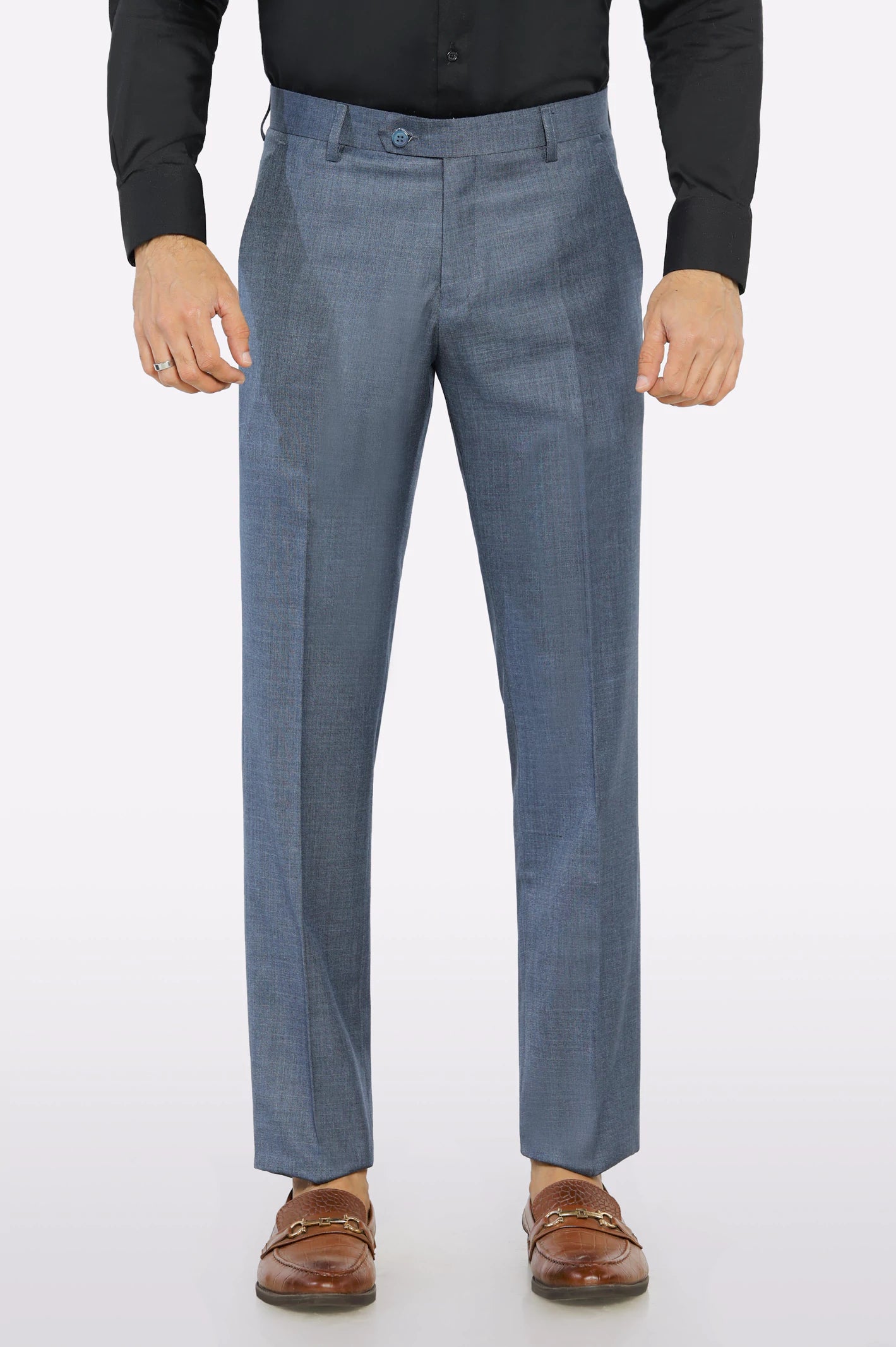 Blue Smart Fit Formal Trouser