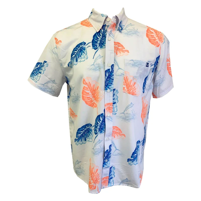 Men's Limited Edition Shirts for ExclusivityHuk Kona KC Printed Short Sleeve Sport Shirt - White 2 Men's Limited Edition Shirts for ExclusivityHuk Kona KC Printed Short Sleeve Sport Shirt - White 2
