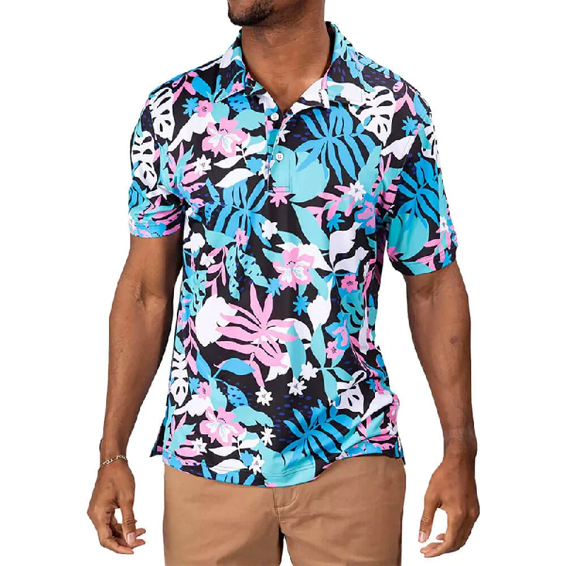 Men's Travel Shirts for Easy PackingChubbies The Floral Surprise Short Sleeve Sport Shirt - Black - Pattern Base (Plaids) Men's Travel Shirts for Easy PackingChubbies The Floral Surprise Short Sleeve Sport Shirt - Black - Pattern Base (Plaids)