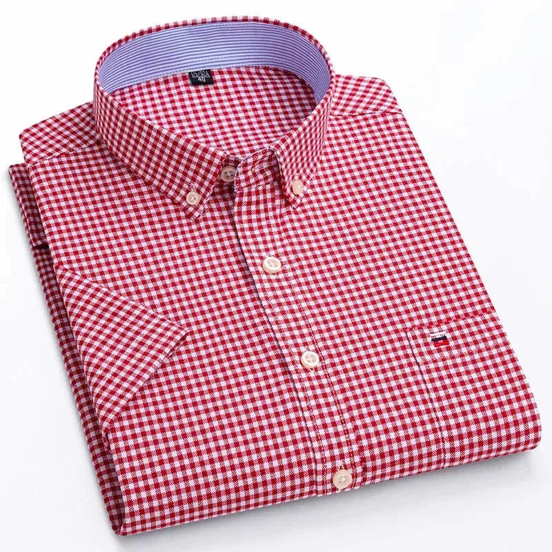 Men's Tailored Shirts for a Sharp AppearanceMen's Short Sleeve Check Shirt