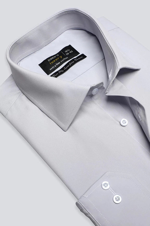Light Grey Plain Formal Shirt