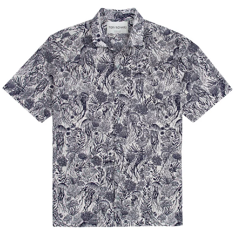 Men's Slim-Fit Shirts for a Flattering ShapeTori Richard Fluther & Jelly Cotton Lawn Camp Shirt - White Men's Slim-Fit Shirts for a Flattering ShapeTori Richard Fluther & Jelly Cotton Lawn Camp Shirt - White
