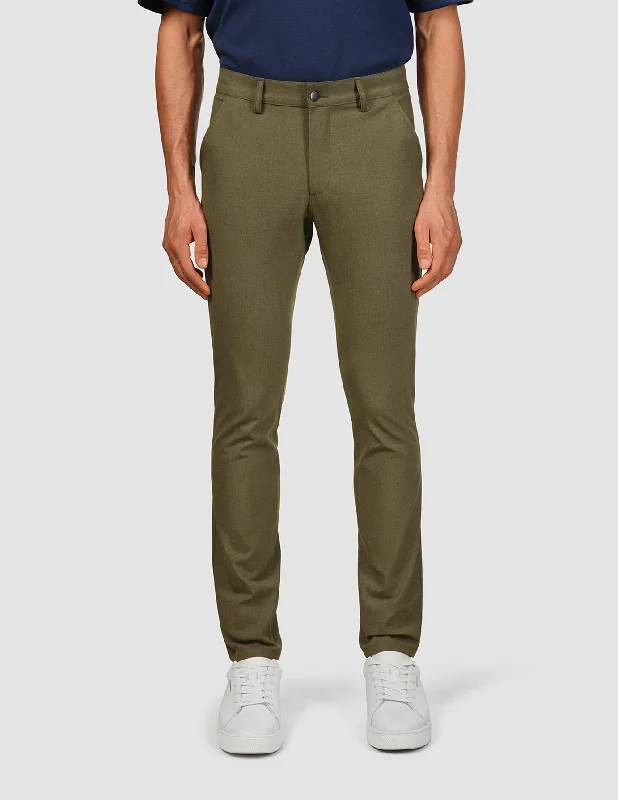Men's Patterned Pants with PlaidsEssential Pants Slim Remote Green Melange
