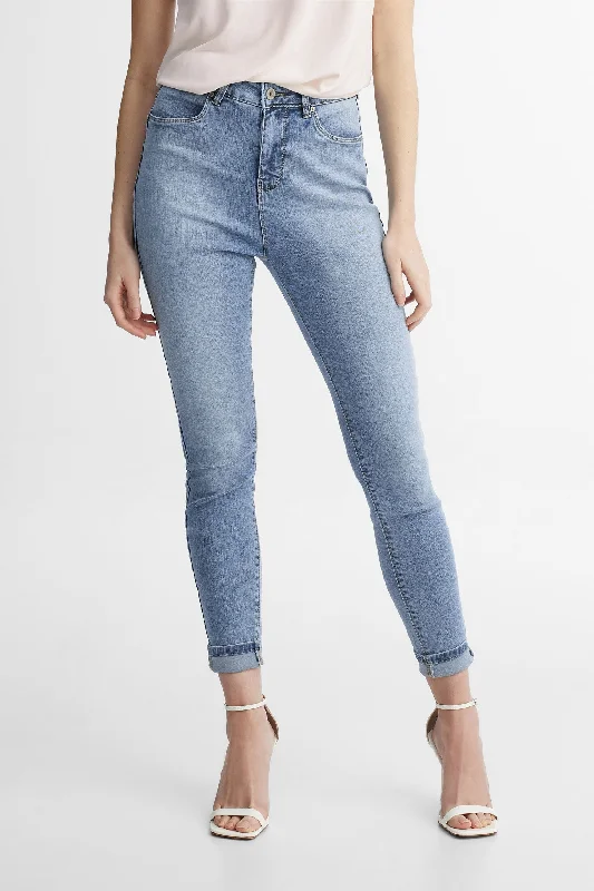 Men's Jeans with Elastic WaistbandsJeans taille haute coupe ajustée en Lyocell - Femme