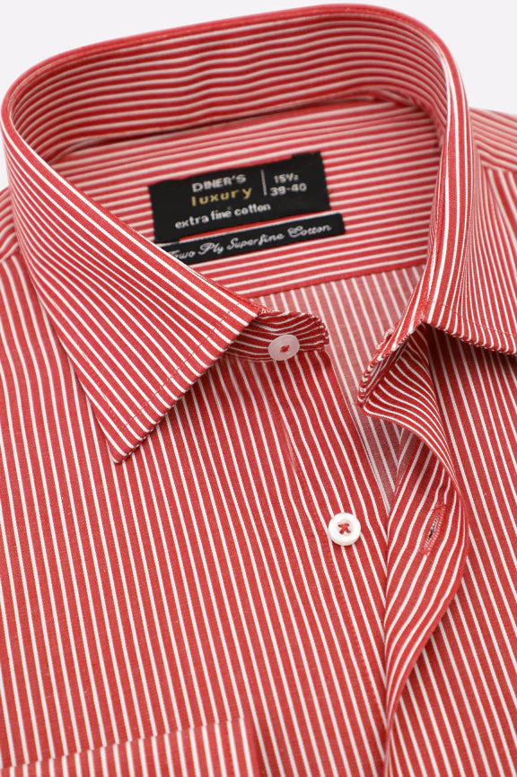 Red Pinstripe Formal Shirt