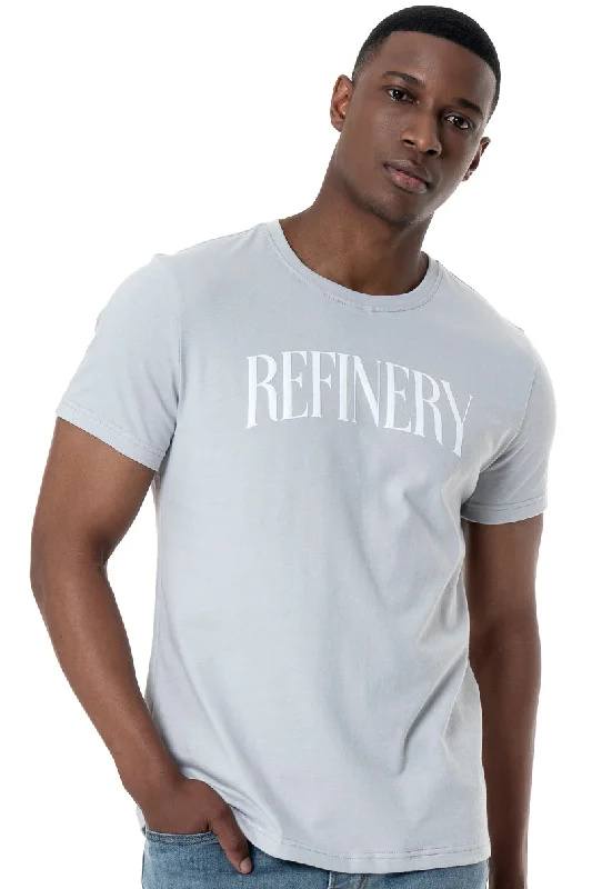 Men's Shirts with Pleated HemlinesBranded T-Shirt _ 153240 _ Light Grey