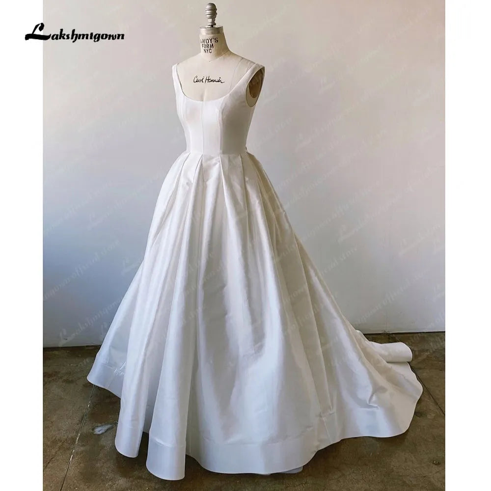Roycebridal Sexy Women Satin Surah A Line Wedding Dress Cowl Neckline 2025 Vestiti Donna Beach Summer Bridal Gowns Roycebridal Sexy Women Satin Surah A Line Wedding Dress Cowl Neckline 2025 Vestiti Donna Beach Summer Bridal Gowns