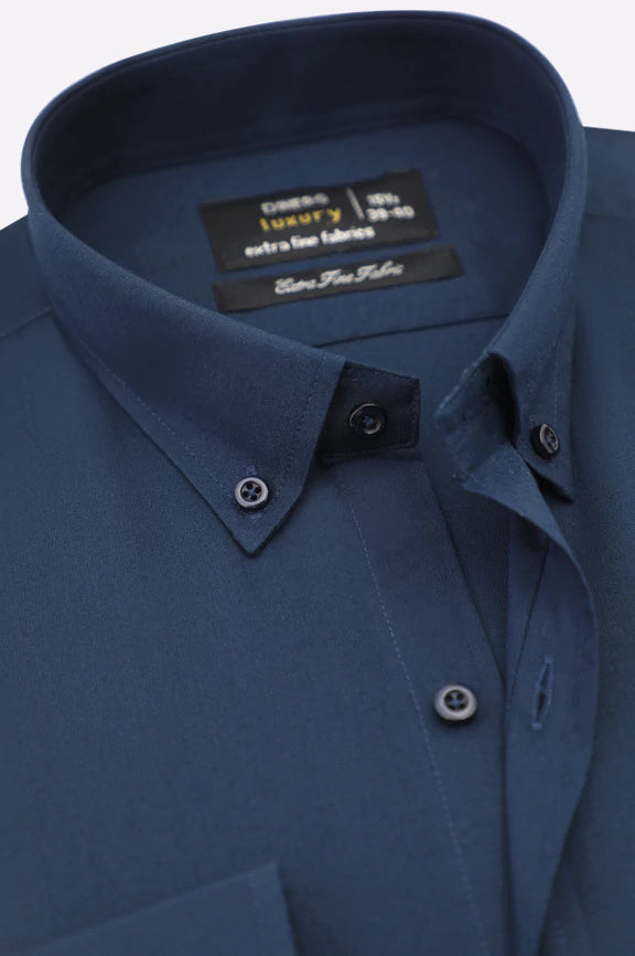Navy Blue Plain Formal Shirt