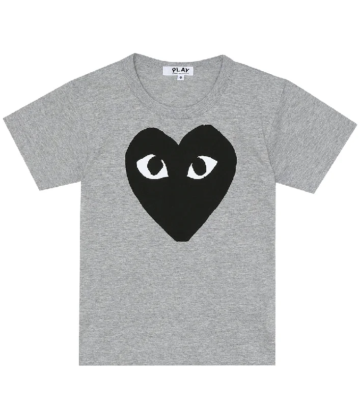 Men's Shirts with Hidden ButtonsGray Black Heart T-Shirt