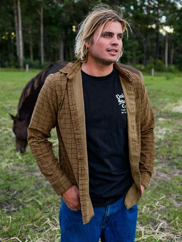 Men's Ripped JeansZander Long Sleeve Shirt - Dark Khaki
