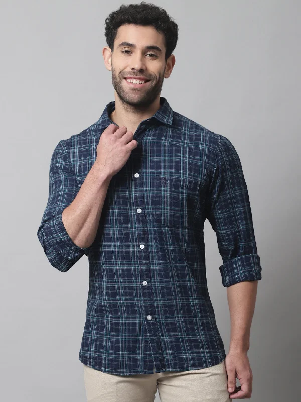 Men's Weekend Shirts for Leisurely OutingsMen's Navy Blue Casual Big Checks Full Sleeve Shirt Men's Weekend Shirts for Leisurely OutingsMen's Navy Blue Casual Big Checks Full Sleeve Shirt
