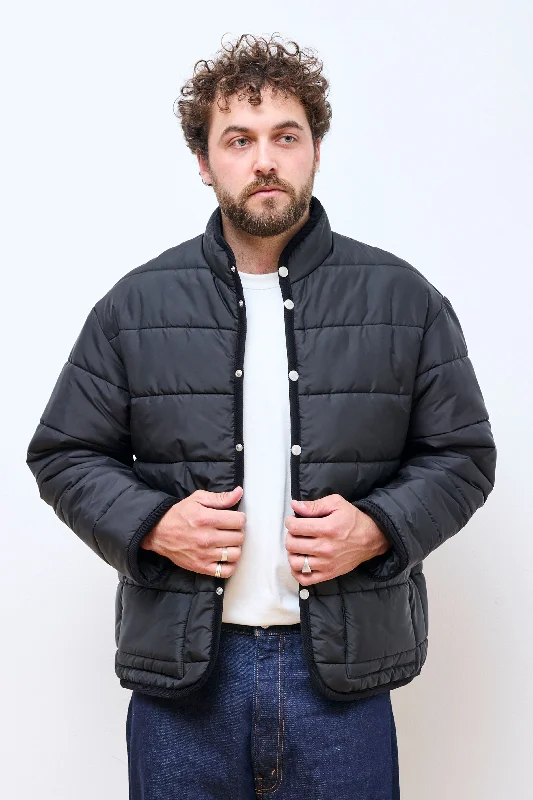 Men's Coats for WalkingHorizontal Big Quilt Mickfield Jacket Pure Black
