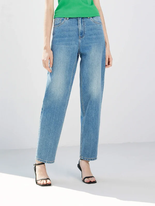 Yoked Back Men's JeansCotton Tapered Jeans
